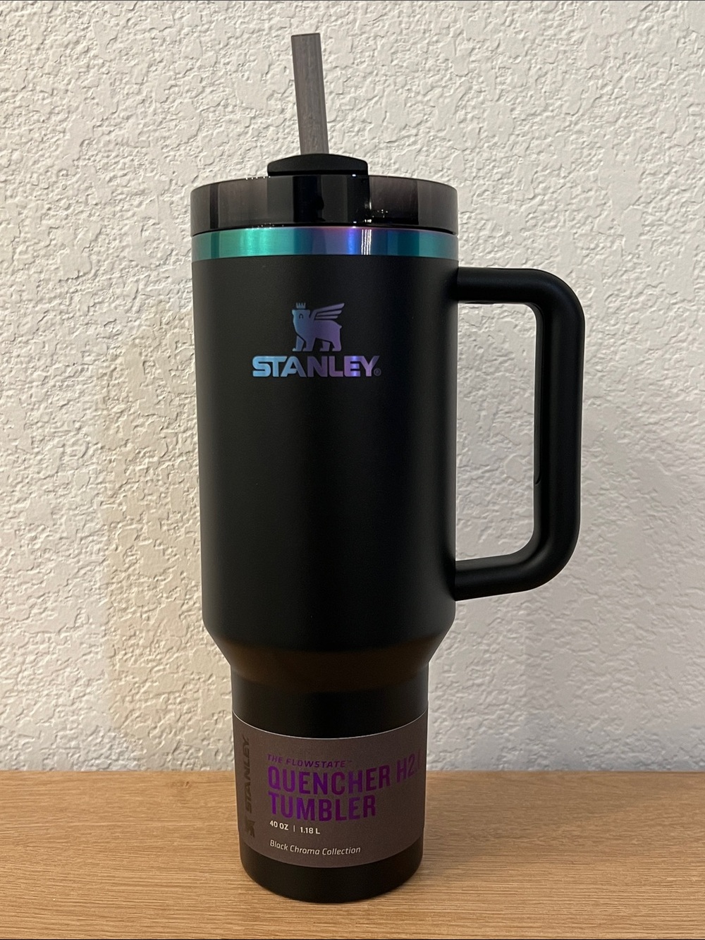Authentic Stanley The Black Chroma Quencher H2.0 FlowState 40oz Tumbler - NEW!